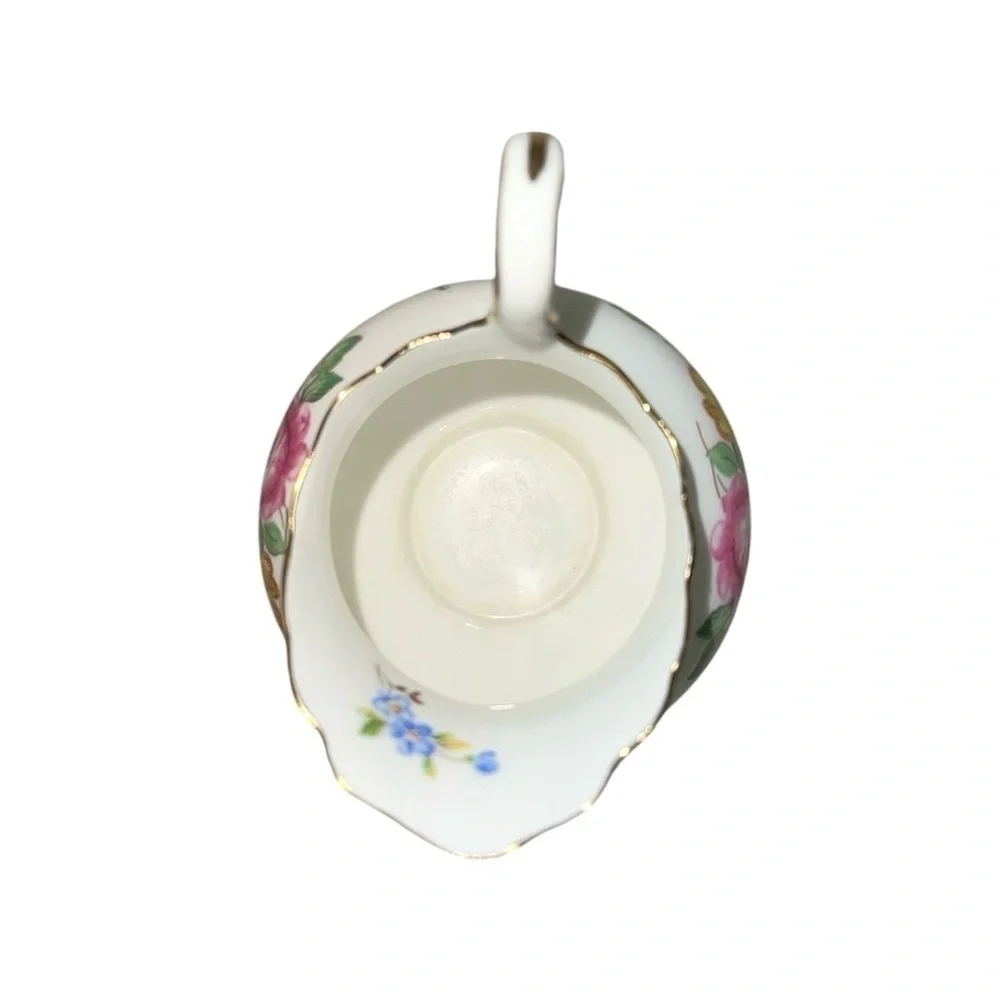 Royal Chelsea Vintage Porcelain Red Yellow Floral Gold Gilt Creamer